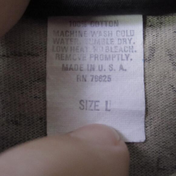 Cabela's Shirt Mens Large Camo Long Sleeve Crewneck Pocket Hunting Made in USA - Picture 3 of 8